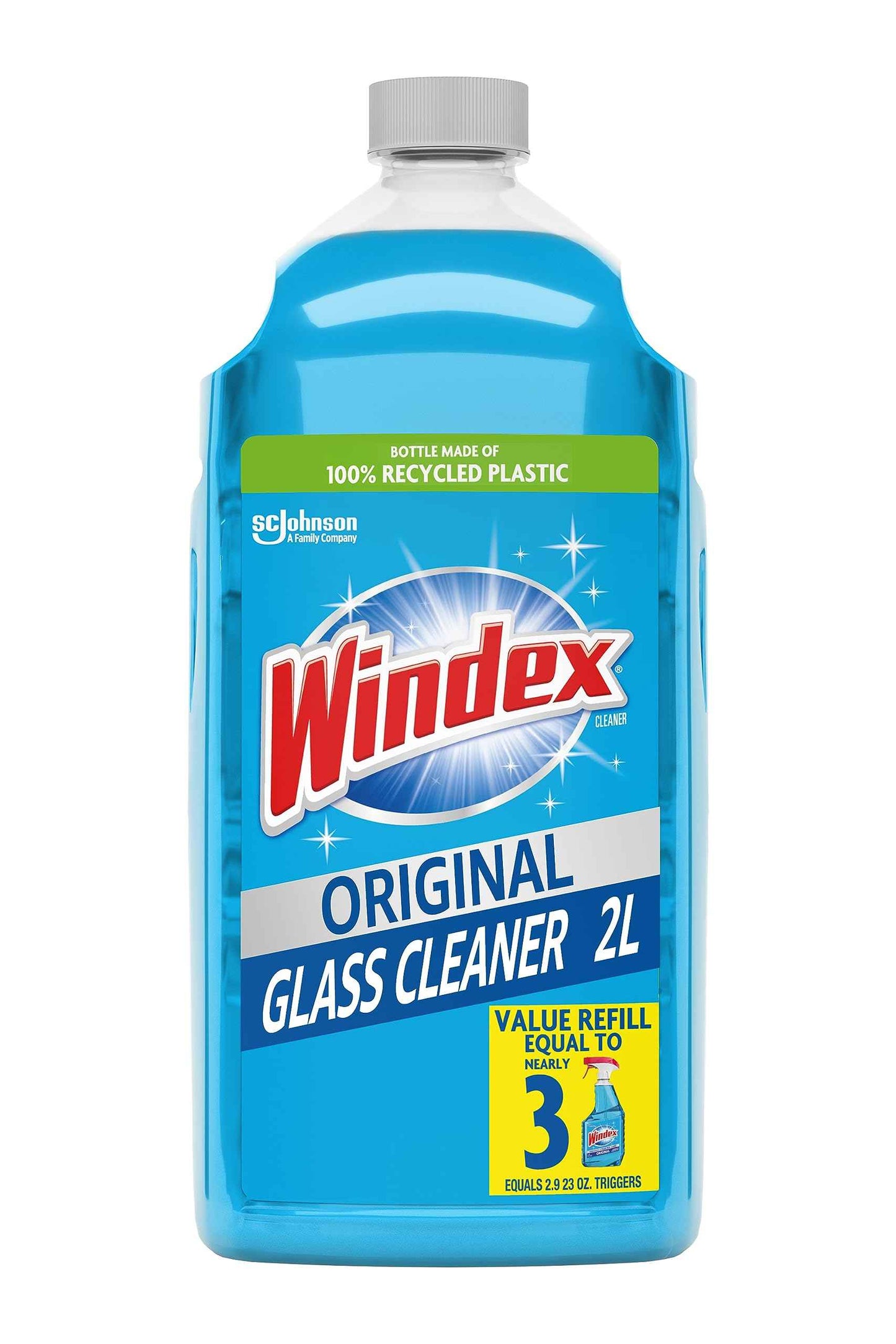 Windex Glass and Window Cleaner Spray Bottle, Packaging Designed to Prevent Leakage and Breaking, Surface Cleaning Spray, Original Blue Scent