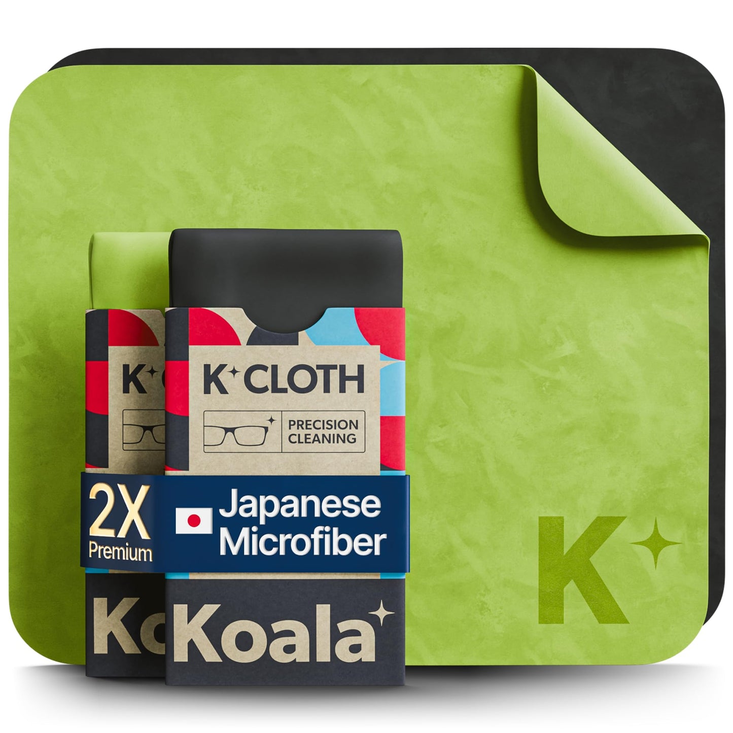 Koala Lens Cleaning Cloth | Japanese Microfiber | Glasses Cleaning Cloths | Eyeglass Lens Cleaner | Eyeglasses, Camera Lens, VR/AR Headset, and Screen Cleaning