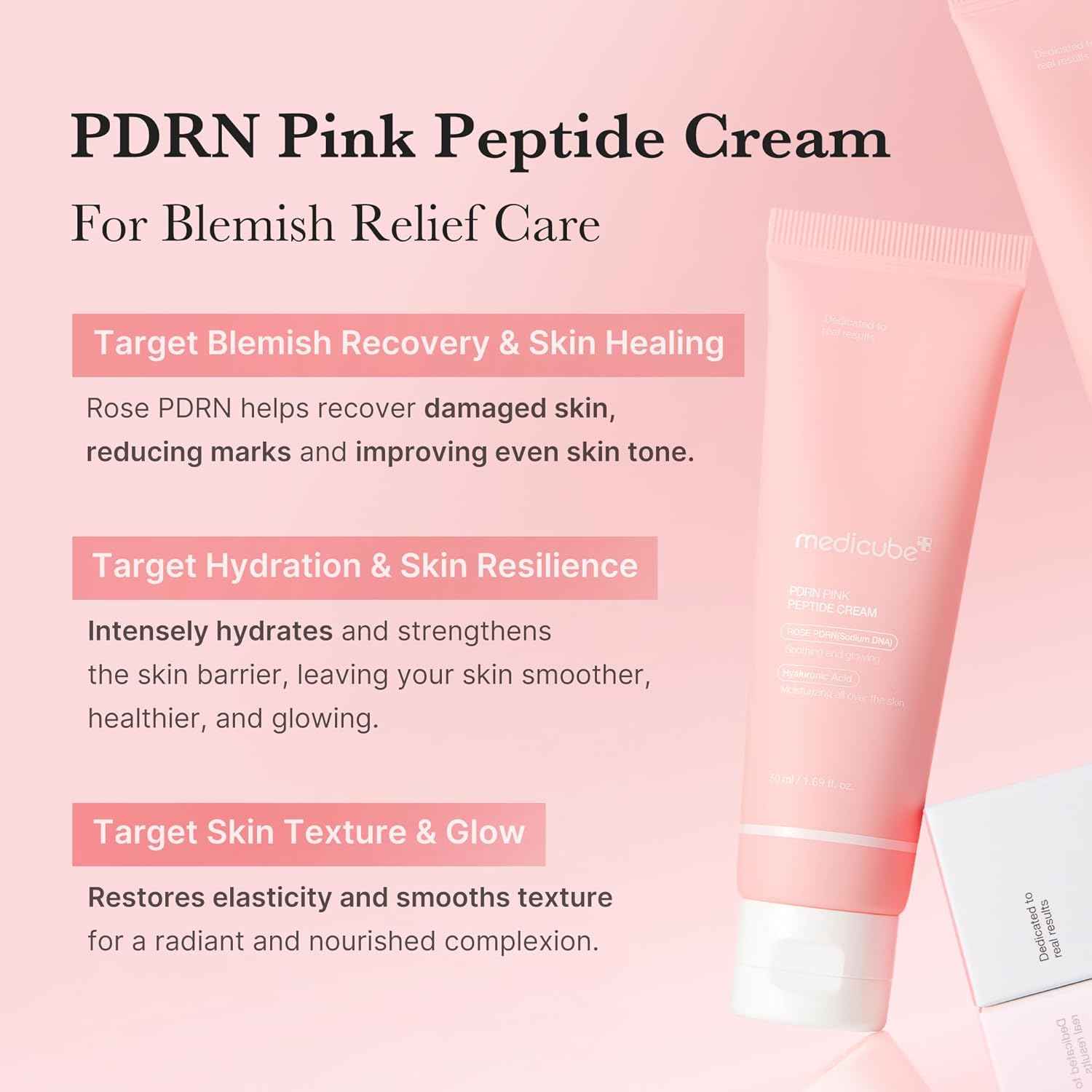 medicube PDRN Pink Hyaluronic Moisturizing Cream | Blemish Recovery, Relief & Hydrating Care | Restores Skin Elasticity & Glow | Korean Skincare for Even Skin Tone & Pore Care