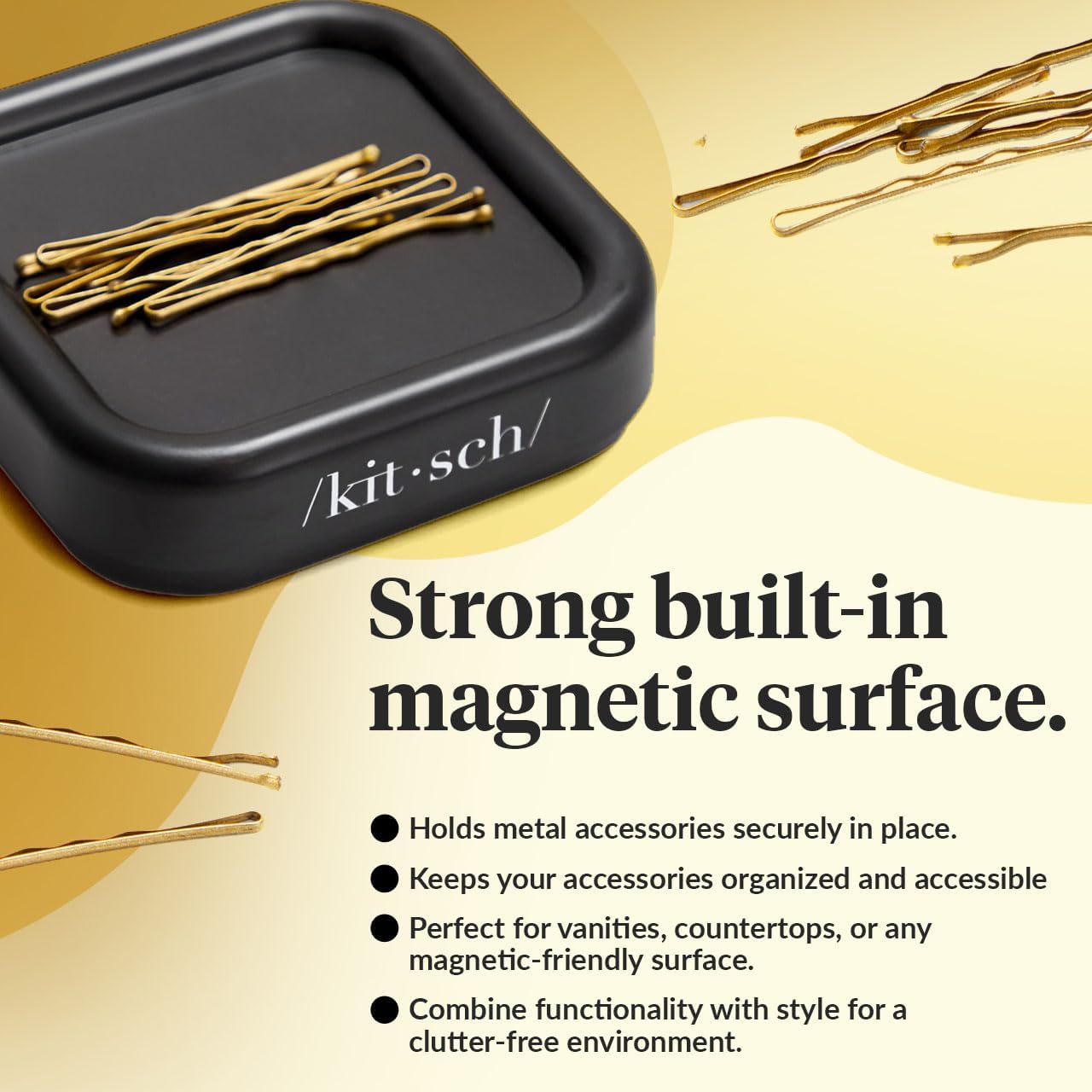 Kitsch_Magnetic_Bobby_Pin_Holder_-_Cute_Stuff,_Strong_Magnetic_Pin_Holder_for_Desk_&_Vanity,_Securely_Holds_Metal_Hair_Clips,_Bobby_Pins_&_Paper_Clip_|_Ideal_Gifts_for_Women_-_Black,_1_Pc