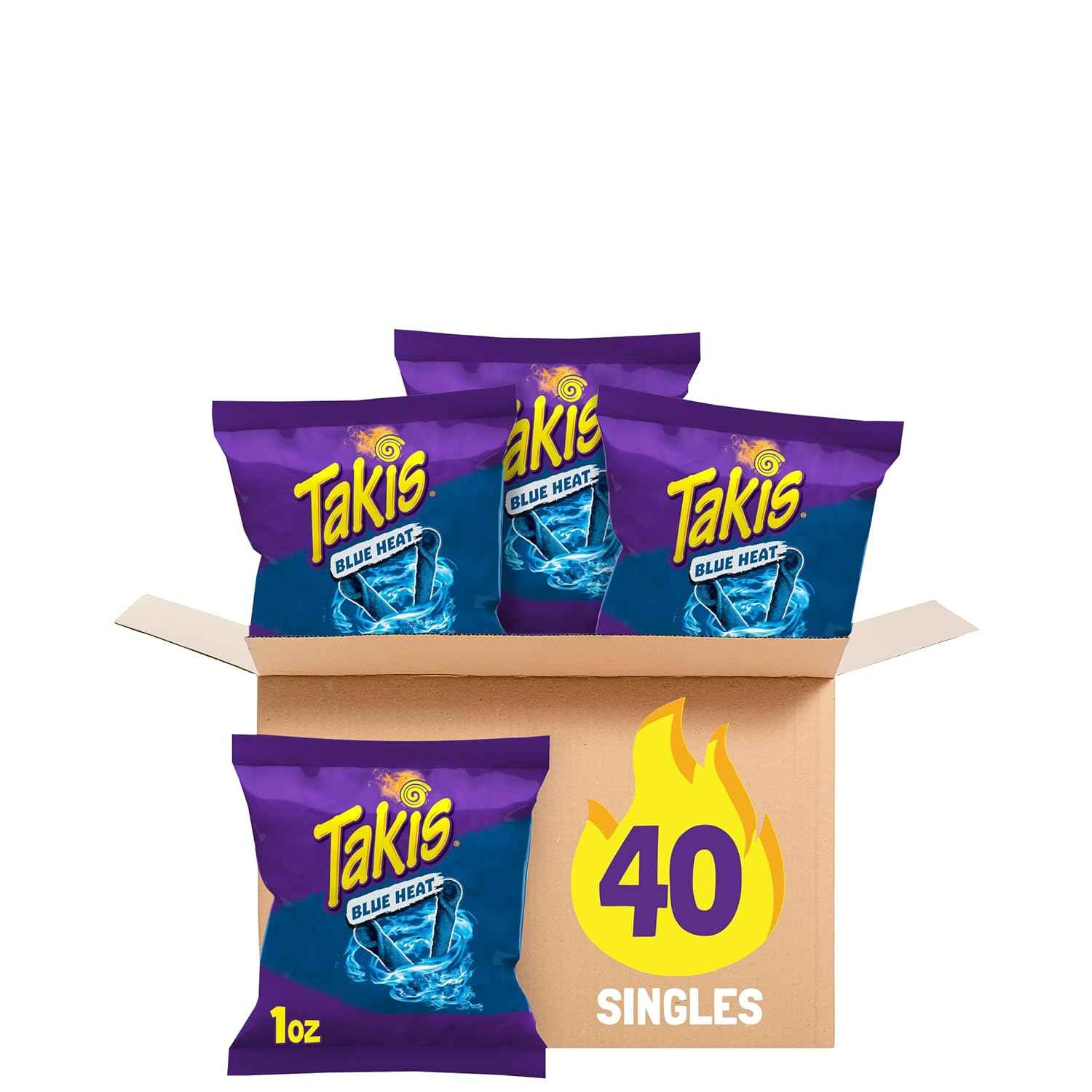 Takis 40 pc / 1 oz Multipack -Flavored Extreme Spicy Rolled Tortilla Chips - Individual Bags, Perfect for Tailgates, Parties, Lunchboxes or Lunches