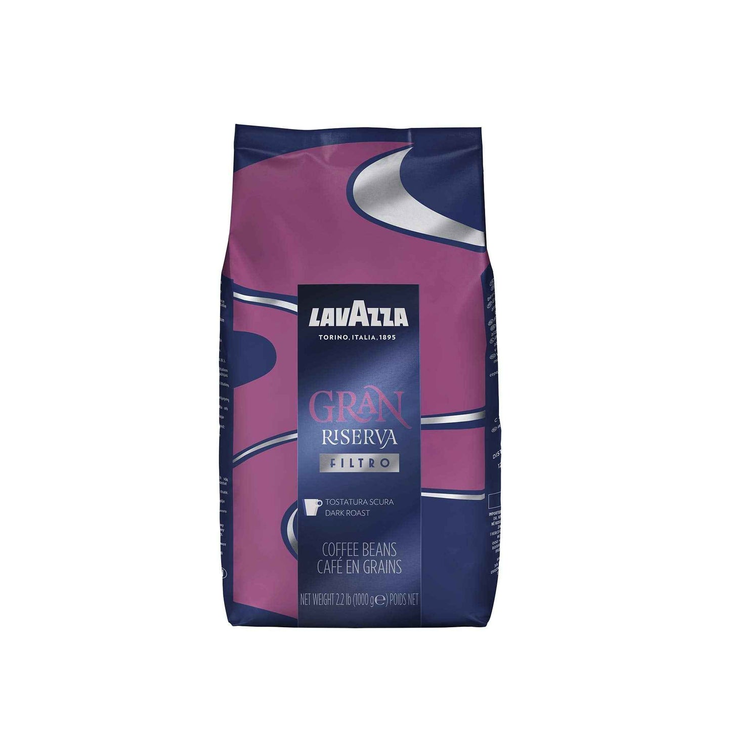 Lavazza Whole Bean Coffee Dark Roast, 100% Natural Arabica, Authentic Italian, Cocoa and Caramel aromatic notes
