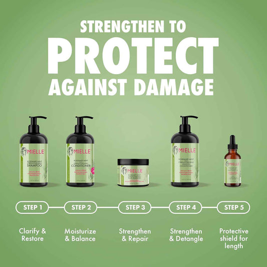Mielle Organics Rosemary Mint Hair Strengthening Biotin Shampoo - Moisturizing Hair Shampoo for Women and Men to Gently Cleanse, Repair & Protect Strands