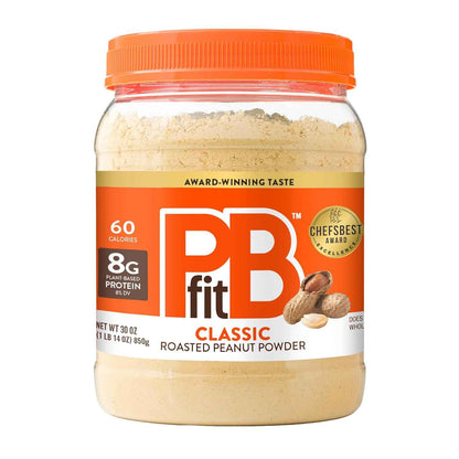 PBfit Peanut Butter Powder, Powdered Peanut Butter Spread From Real Roasted Peanuts, 8g of Protein 8% DV, Gluten-Free, 60 calories, 87% less fat