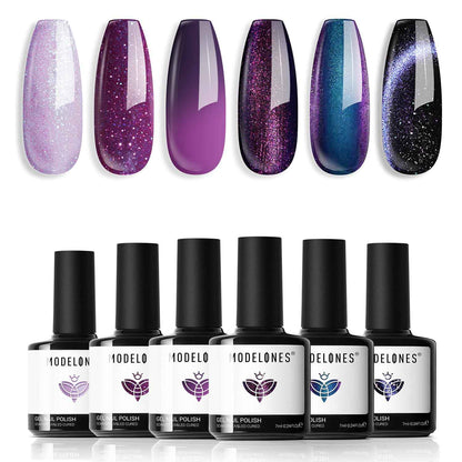 modelones Cat Eye Magnet Set, Heart French Cateye Gel Polish Nail Tools Kit Dual-Head 3 IN One Magnets Pen Heart Round Square Flower Glassy Moon Multi Effect Nail Art Designs Home DIY Salon Use