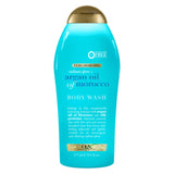 OGX Radiant Glow + Argan Oil of Morocco Extra Hydrating Body Wash for Dry Skin, Moisturizing Gel Cleanser for Silky Soft Skin, Body Wash for Women, Sulfate-Free Surfactants, 19.5 fl oz