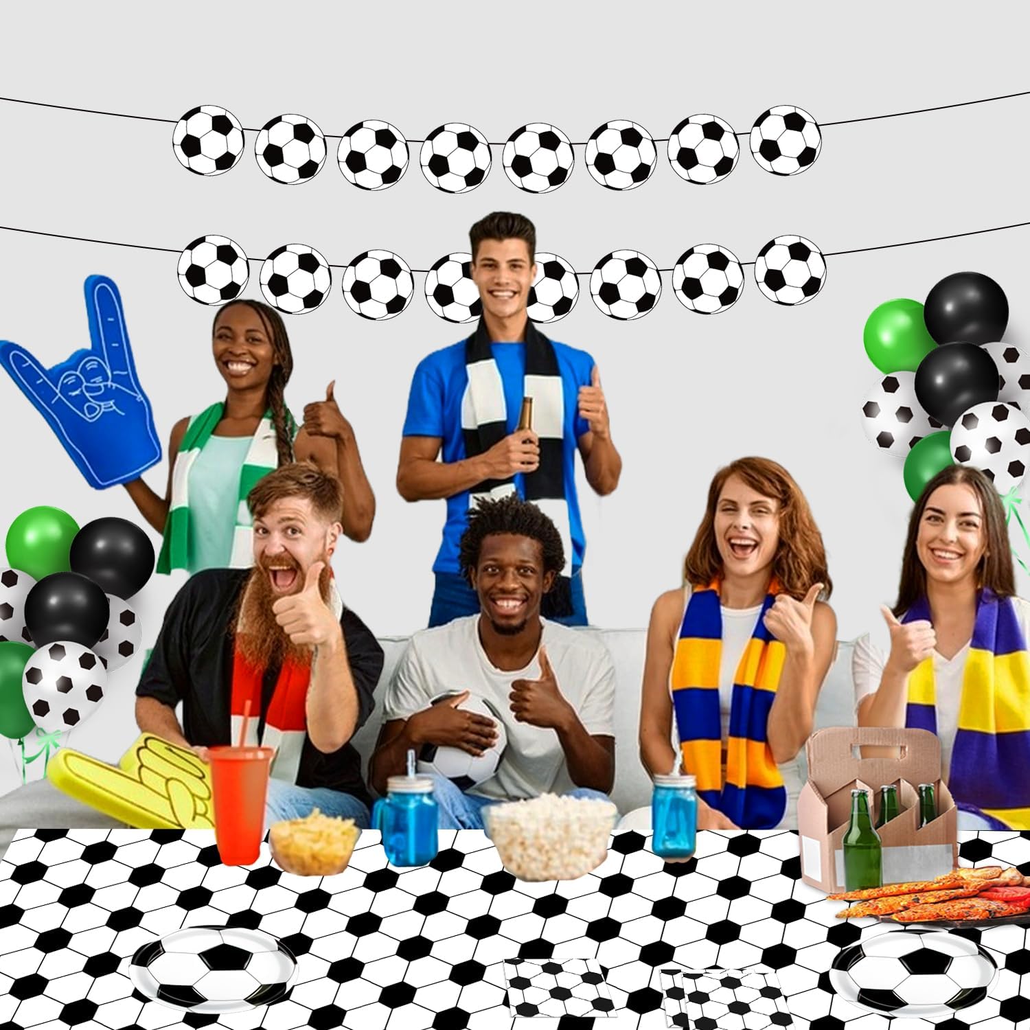 QIYANPAX_4_Pieces_Soccer_Tablecloths_-_Soccer_Birthday_Party_Decorations_Soccer_Table_Cloth_Soccer_Tablecloth_Plastic_Table_Cover_for_Sports_Soccer_Theme_Party_Decorations,_54_x_108_Inch