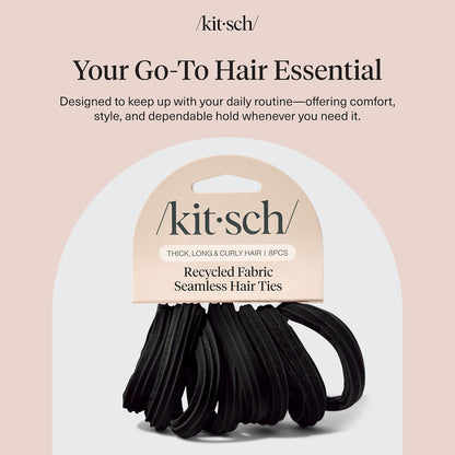 Kitsch_Seamless_Hair_Ties_No_Damage_-_Stretchable_Hair_Bands_for_Strong_All-Day_Hold,_Ponytail_Holders_|_Hair_Accessories_for_Girls_|_Ideal_Gifts_for_Women_-_Black_8_Pcs