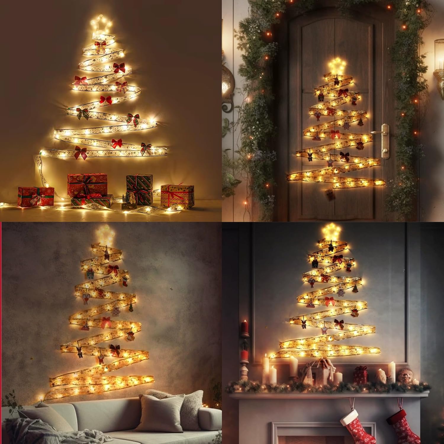 Dailyart_Christmas_Ribbon_Fairy_Lights_2_Pack_Total_100LED_USB&_Battery_Operated_String_Lights_Timer_46FT_Christmas_Lights_Indoor_with_8_Modes_Fairy_Lights_with_Remote_for_Xmas_Tree_Garland_Decoration