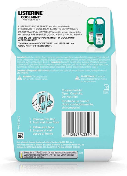 Listerine Cool Mint Pocketpaks Breath Strips, 12-24-Strip Pack Total 288 Strips