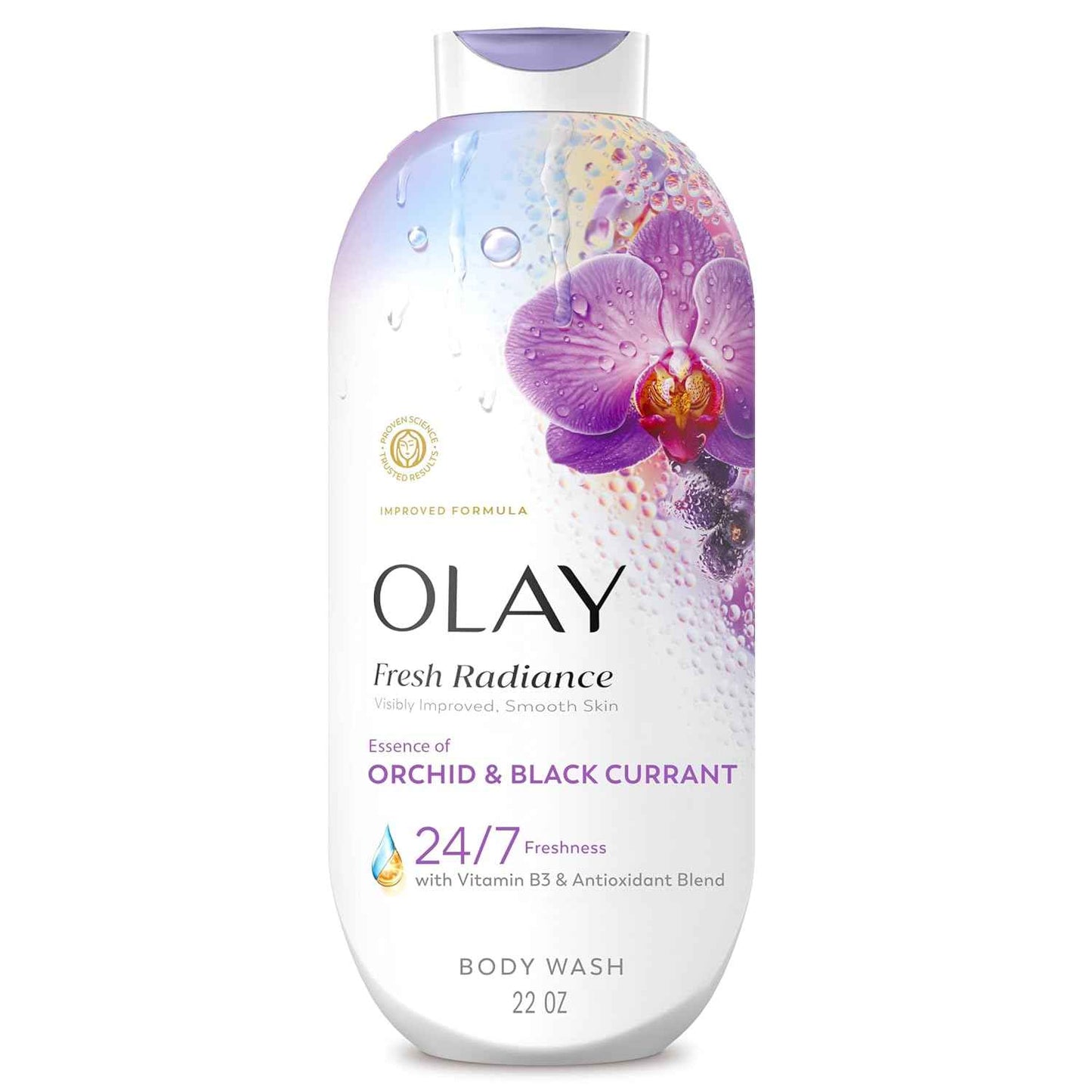 Olay Body Wash for Women, Fresh Radiance, 24/7 Skin-Loving Freshness, Visibly Radiant, Plant Based Cleansers, Vitamin B3 & Antioxidant Blend, For All Skin Types