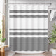 A- Black Stripe +12 Metal Hooks - 72"W x 78"L (Pack of 1)