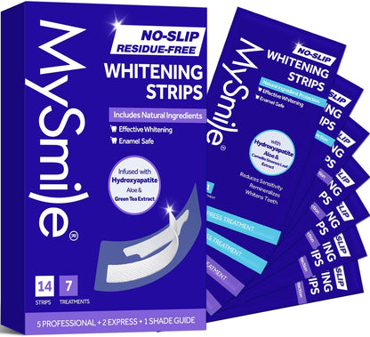 MySmile_Teeth_Whitening_Strips,_Hydroxyapatite-Infuse_White_Strips,_Non-Sensitive_Teeth_Whitening_with_Soothing_Natural_Ingredients,_Enamel-Safe,_Residue-Free,_Non-Slip,_7_Treatments_Kit