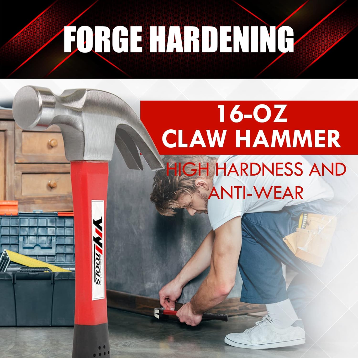 YIYITOOLS_Claw_Hammer_With_fiberglass_Handle_–_16-oz,_Red_and_Black_(YY-1-003)