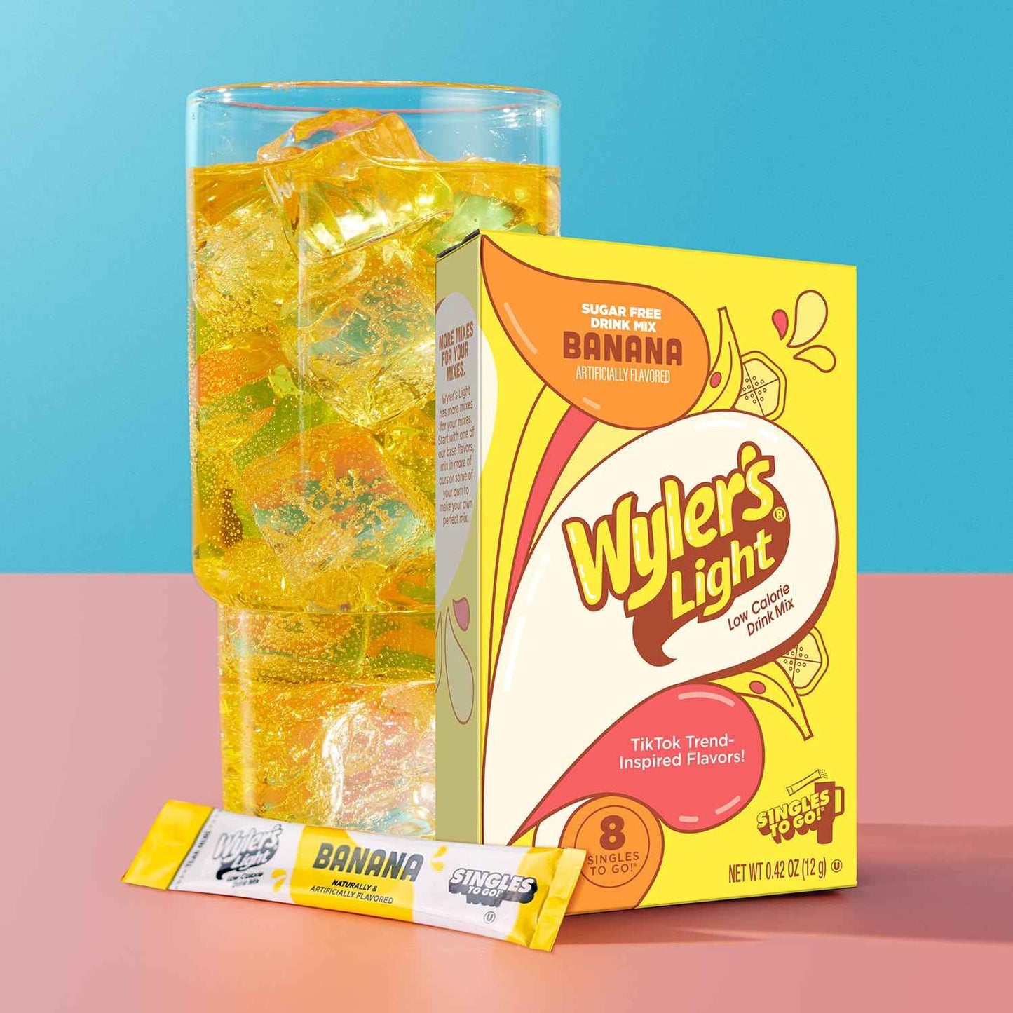 Wyler's Light Singles To Go Powder Packets, Water Drink Mix, Watertok Banana, 8 Count