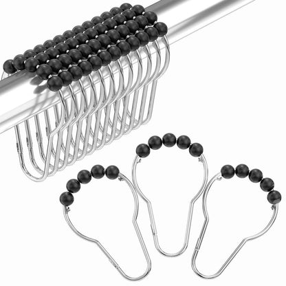 Amazer Shower Curtain Hooks, Decorative Shower Curtain Hooks, Shower Hooks for Shower Curtain Rust Proof Stainless Steel Shower Curtain Hooks
