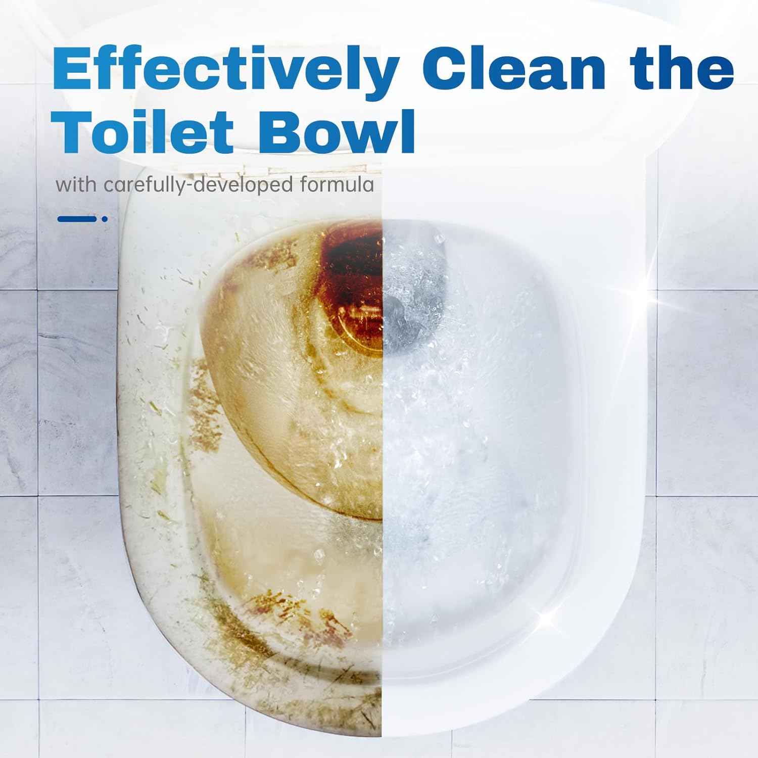Vacplus Toilet Bowl Cleaner Tablets, Automatic Cleaners with Bleach, Slow-Releasing Toilet Tank Cleaners for Deodorizing & Descaling, Household Toilet Cleaners against Tough Stains