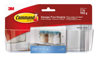 Command Large Caddy, Holds up to 4 lb, 8.6" x 3.1" x 3", 1 Caddy with 4 Strips, Damage-Free Organization Wall Mount to Cabinet, Kitchen, Pantry, Closet, or Under Sink