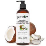 PURA D'OR ORGANIC Fractionated Oil – USDA Certified – MCT Oil – Therapeutic, Hydrating, Lightweight Moisturizer – Hexane Free Carrier Oil For Essential Oils & Massage – Face, Hair & Body