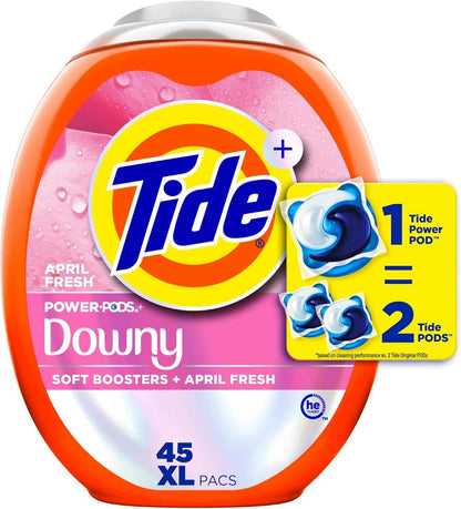 Tide Power PODs + Downy Laundry Detergent Pods, Soft Boosters + April Fresh