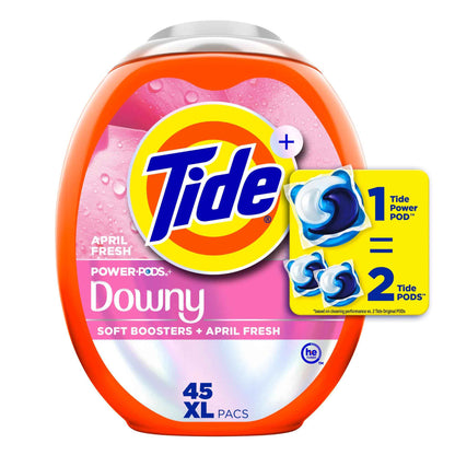 Tide Power PODs + Downy Laundry Detergent Pods, Soft Boosters + April Fresh