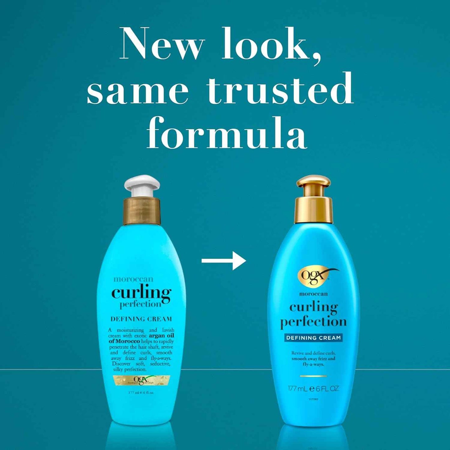 OGX Argan Oil of Morocco Curl-Defining Styling Cream, Anti-Frizz Curl Cream for Curly Hair & All Textures, Cold-Pressed Argan Oil, Paraben-Free, Sulfate-Free Surfactants, Curly Hair Products, 6 oz