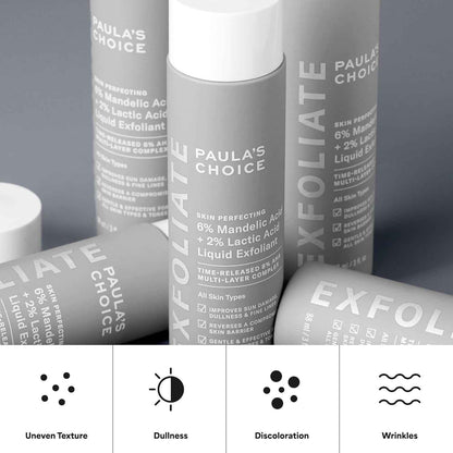Paula’s Choice 6% Mandelic Acid + 2% Lactic Acid Exfoliant, Gentle Daily AHA Exfoliation for Discoloration, Bumpy Texture & Radiance, for Sensitive Skin, Fragrance-Free