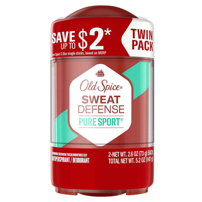 Old Spice Antiperspirant and Deodorant for Men, 24/7 Sweat and Odor Protection, Legendary Fragrance, Sweat Defense, Pure Sport Plus, 2.6 oz