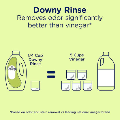 Downy Rinse Laundry Odor Remover, Active Fresh Scent, 62 FL OZ, Fabric Softener and Laundry Odor Removal Rinse