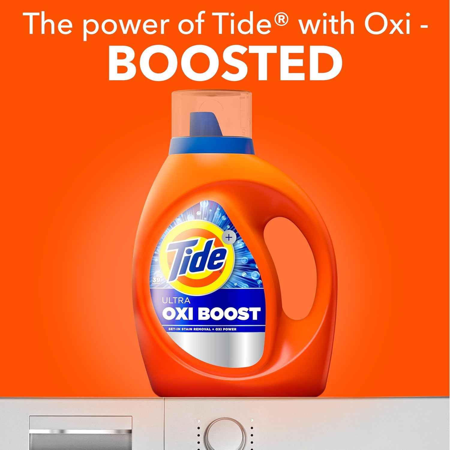 Tide Ultra Oxi Boost Liquid Laundry Detergent, Advanced Stain Remover, Laundry Detergent Liquid with Extra Oxi Power