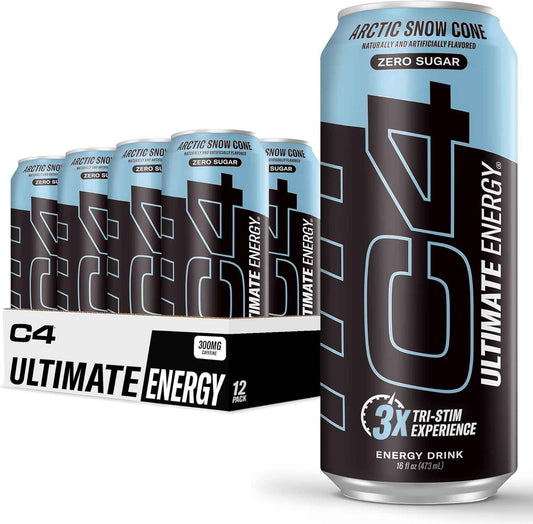C4 Ultimate Sugar Free Energy Drink 16oz (Pack of 12) | Pre Workout Performance Drink with No Artificial Colors or Dyes