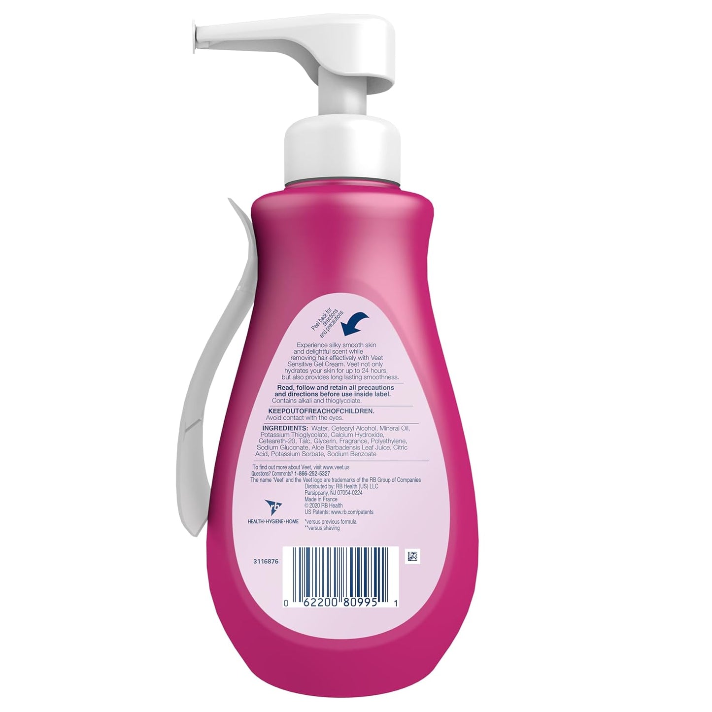Veet_Sensitive_Skin_Hair_Removal_Cream_For_Women,_Painless_Bikini_Hair_Removal_Gel,_Dermatologically_Tested_Depilatory_Cream_For_Bikini_Line,_Legs,_Arms,_Underarms,_13.5_FL_OZ_Pump_Bottle_with_Tool