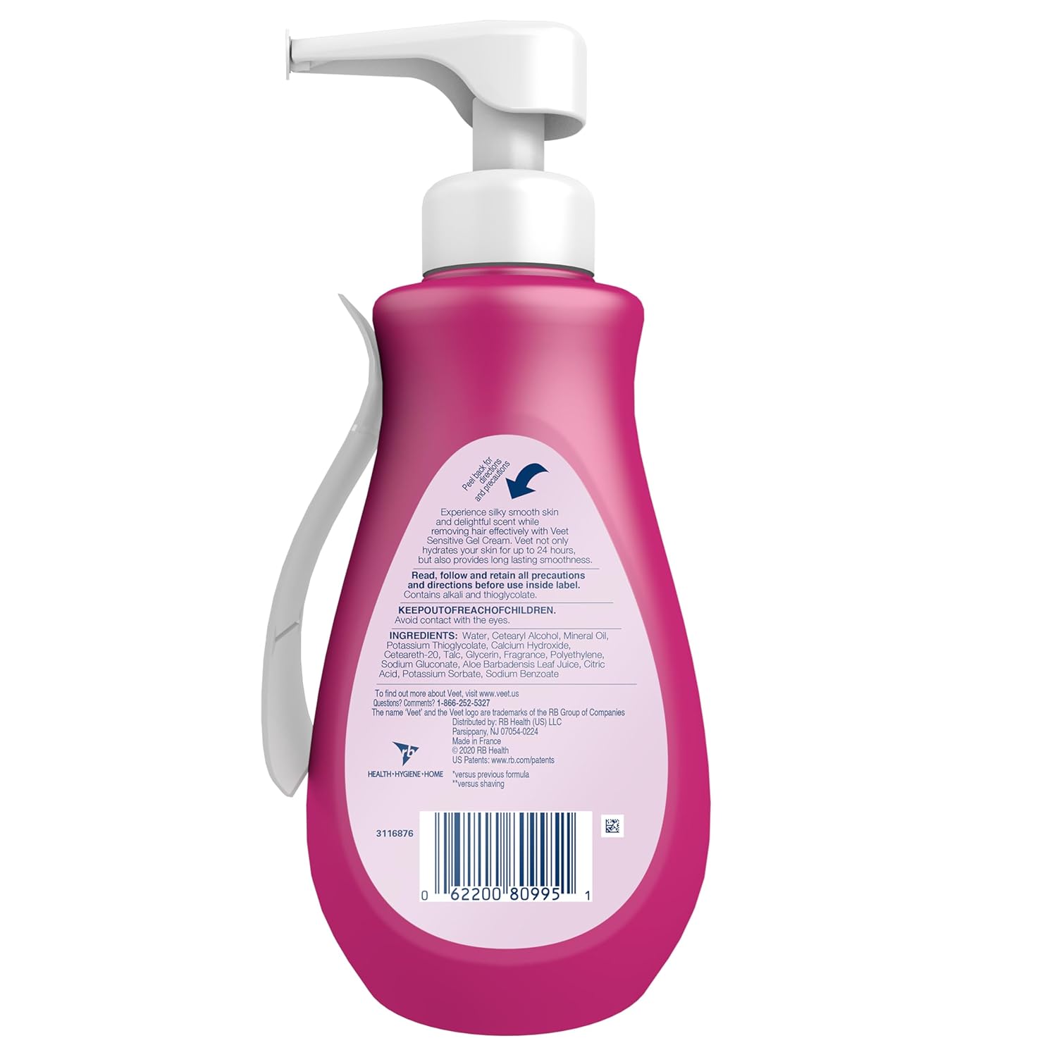 Veet_Sensitive_Skin_Hair_Removal_Cream_For_Women,_Painless_Bikini_Hair_Removal_Gel,_Dermatologically_Tested_Depilatory_Cream_For_Bikini_Line,_Legs,_Arms,_Underarms,_13.5_FL_OZ_Pump_Bottle_with_Tool