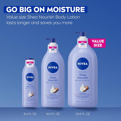 NIVEA_Shea_Nourish_Body_Lotion_for_Dry_Skin_with_Hyaluronic_Acid,_Shea_Butter_and_Deep_Nourishing_Serum,_48-Hour_Body_Moisturizer,_33.8_Fl_Oz_Pump_Bottle