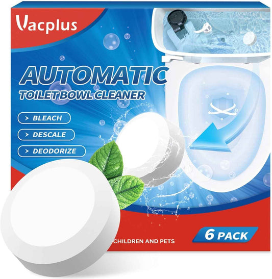 Vacplus Toilet Bowl Cleaners, Household Toilet Cleaner, Automatic Toilet Bowl Cleaners with Bleach, Sustained-Release Toilet Tank Cleaners for Deodorizing and Descaling, 1.76 Ounces Each