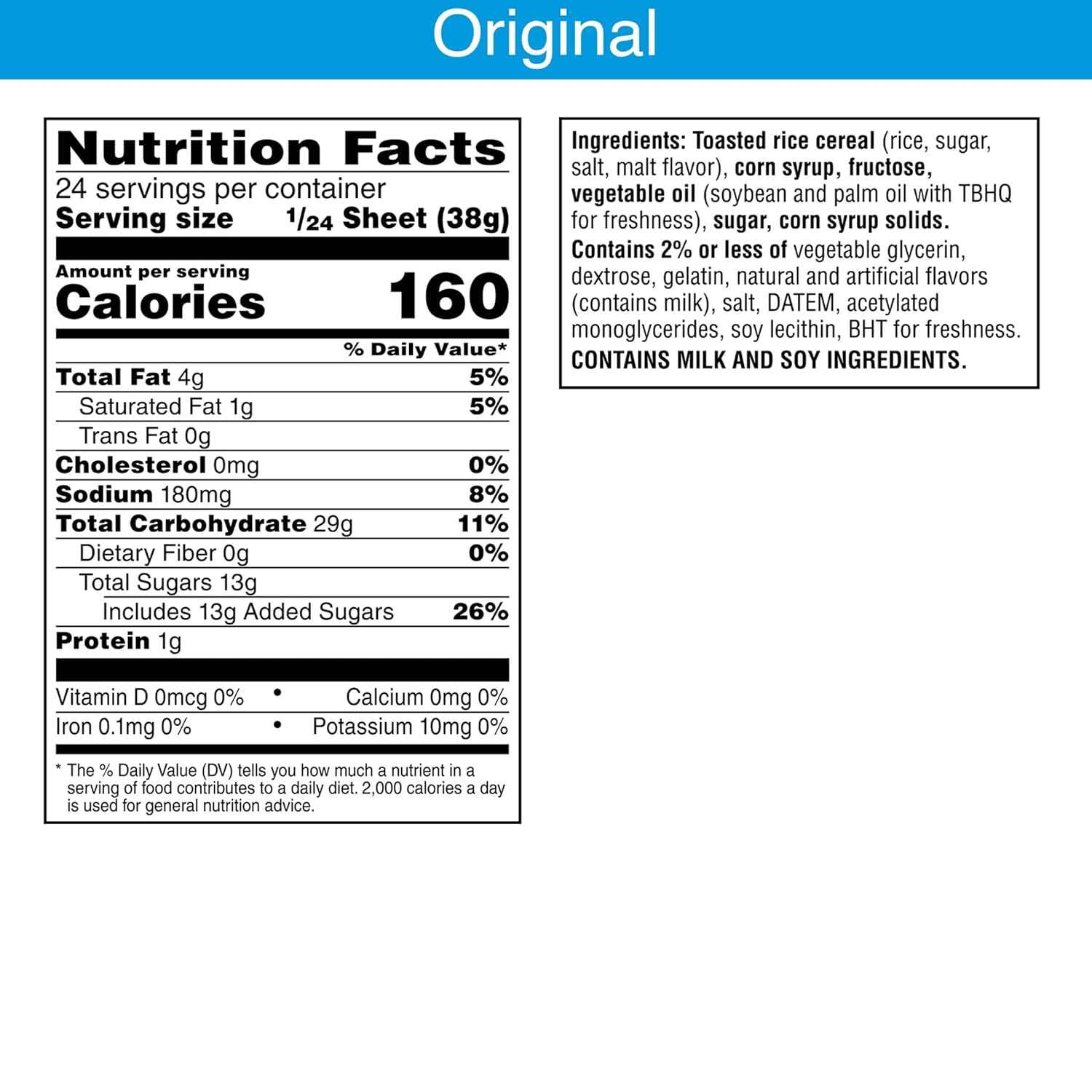 Rice Krispies Treats Marshmallow Treat Sheet, Kids Snacks, Baking Project, Original, 32oz Bag (1 Sheet)