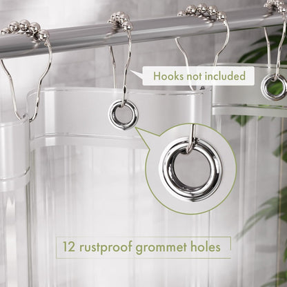AmazerBath_Shower_Curtain_Liner,_72x72_Clear_Shower_Curtain_Liner,_Waterproof_Plastic_Shower_Liner,_Cute_Lightweight_PEVA_Shower_Curtain_for_Bathroom_with_3_Magnets_and_12_Rustproof_Metal_Grommets