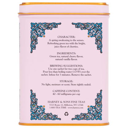 Harney_&_Sons_Caffeinated_Blossom_Green_Tea_Tin_Sachets_Pink_31629,_Cherry,_20_Count_(Pack_of_1)