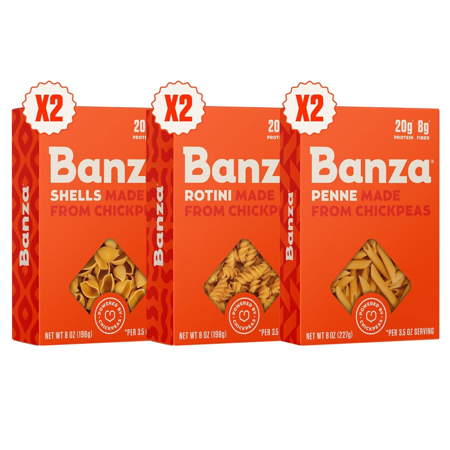 Banza_Gluten-Free_Chickpea_Pasta,_Variety_Pack_20g_Protein_|_Lower_Carb_|_High_Fiber_|_High_Protein_|_Plant_Based_Pasta_|_8oz_(Pack_of_6)