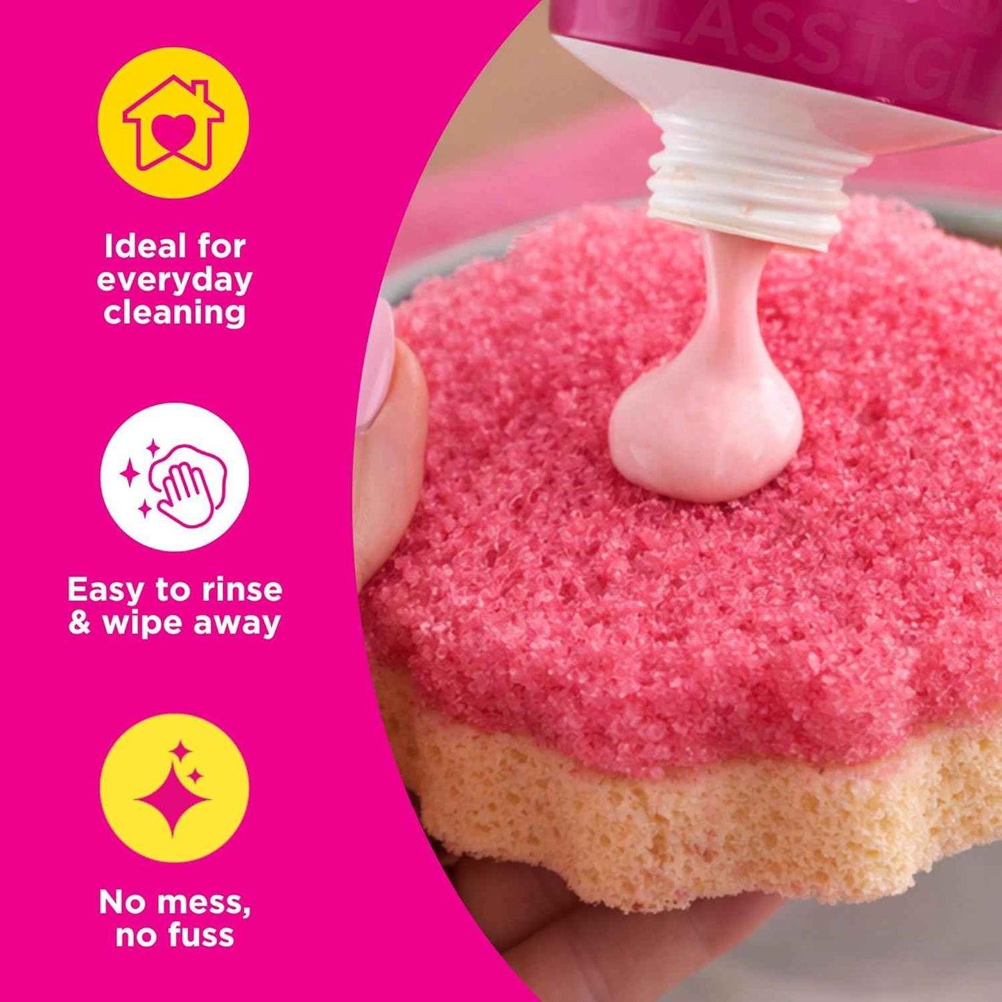 The Pink Stuff The Miracle Squeezable Cleaning Paste 300g Easy to Rinse Multi Purpose Cleaner for Kitchen Bathroom Cooktops Tiles Sinks Showers and More