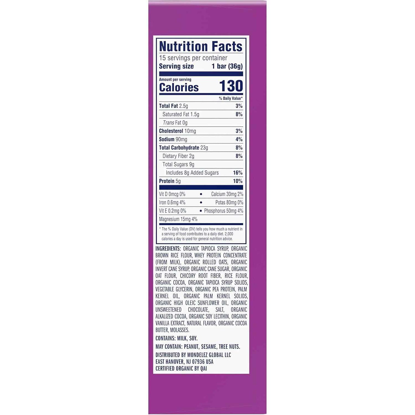 Zbar Protein - Chocolate Chip - Crispy Snack Bars - Made with Organic Oats - Non-GMO - 5g Protein - Gluten Free Protein Bars (15 Pack)