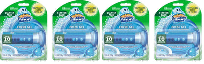 Scrubbing Bubbles Fresh Gel Toilet Bowl Cleaning Stamps, Helps Keep Toilet Clean and Helps Prevent Limescale & Rings, Rainshower Scent, 1 Dispenser with 6 Fresh Gel Stamps