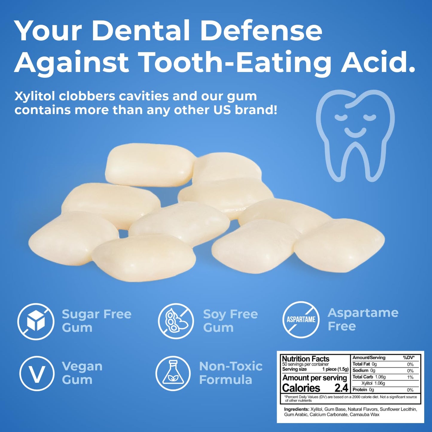 Epic_100%_Xylitol_Peppermint_Chewing_Gum_-_Sugar_Free,_Aspartame_Free_Dental_Gum_-_Supports_Oral_Health_&_Fresh_Breath_-_50_Pieces