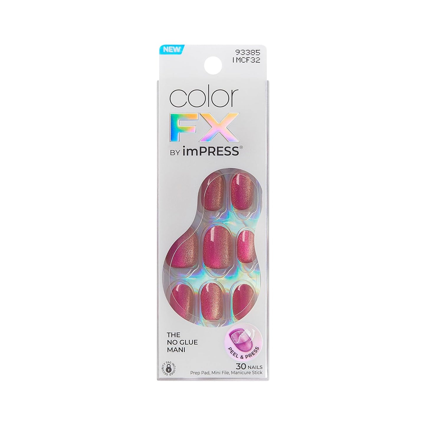 KISS_imPRESS_No_Glue_Mani_Press_On_Nails,_ColorFX,_'Walk_Out',_Pink,_Short_Size,_Oval_Shape,_Includes_30_Nails,_Prep_Pad,_Instructions_Sheet,_1_Manicure_Stick,_1_Mini_File