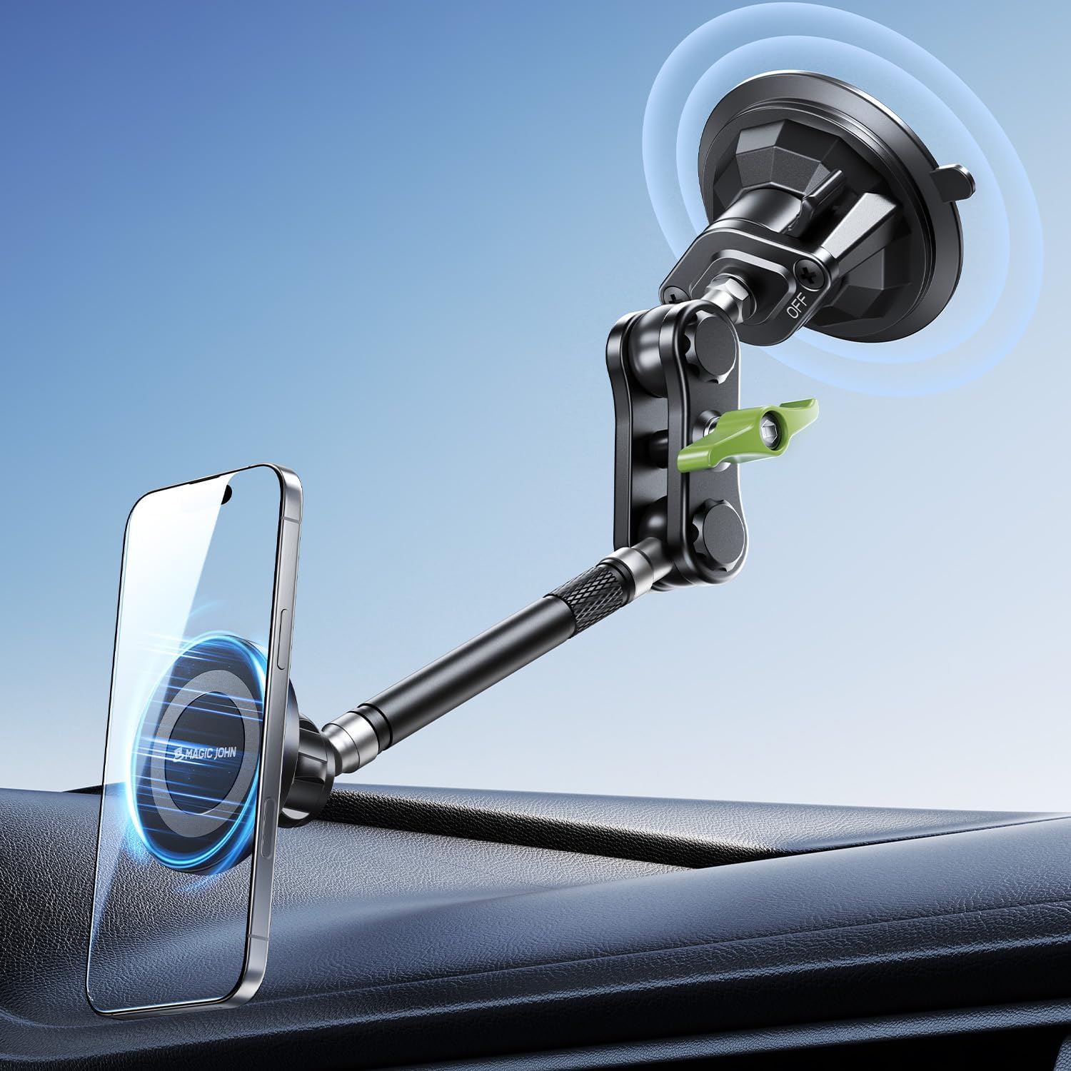 MAGIC_JOHN_Magnetic_Car_Phone_Holder_[Strong_Suction&Strong_Magnetic]_360°_Adjustable_Car_Phone_Mount_for_Windshield,_Ultra-Durable_Metal,_Suction_Cup_Car_Phone_Mount_for_iPhone_Samsung_All_Smartphone