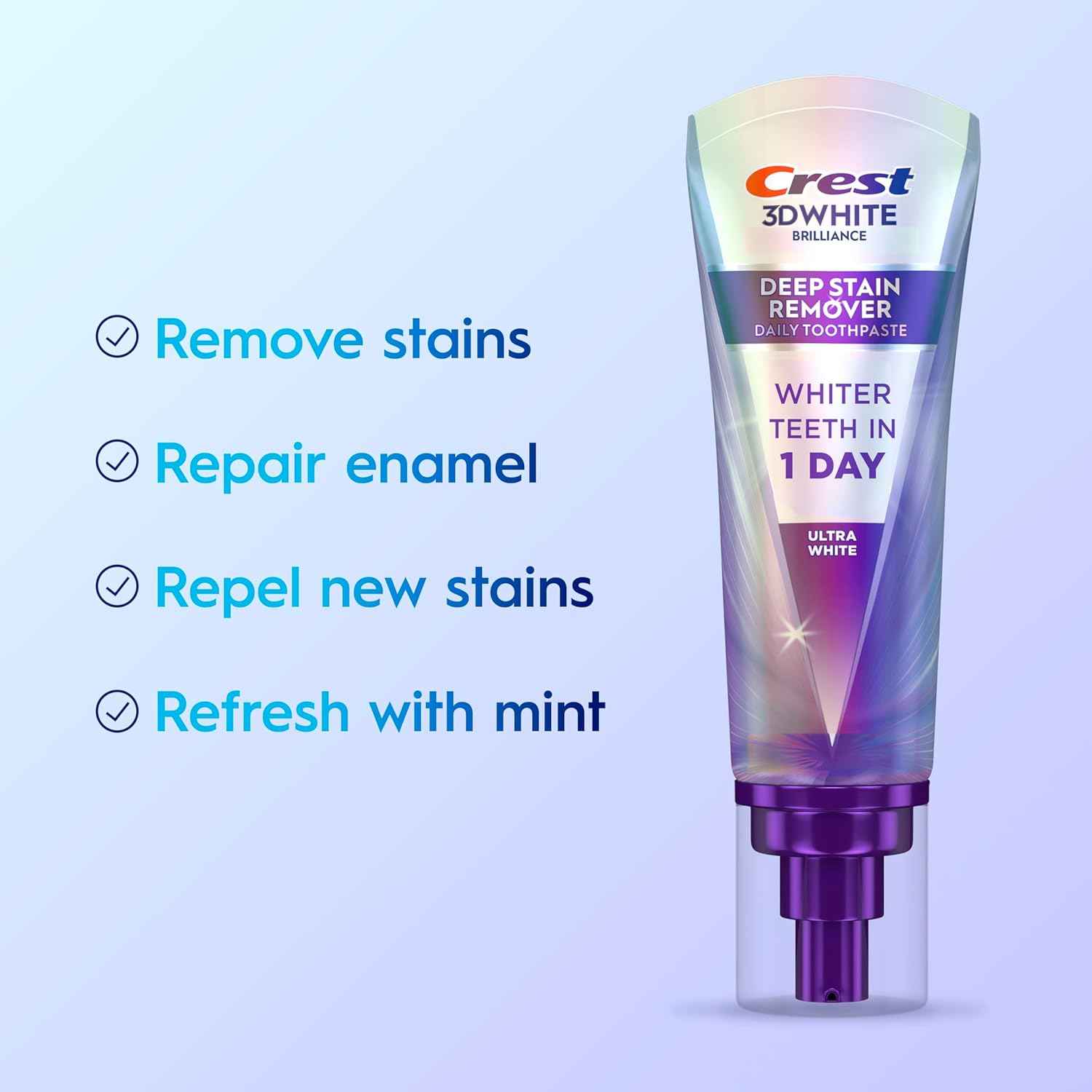Crest 3DWhite Brilliance Deep Stain Remover Ultra White Toothpaste - 3.1oz
