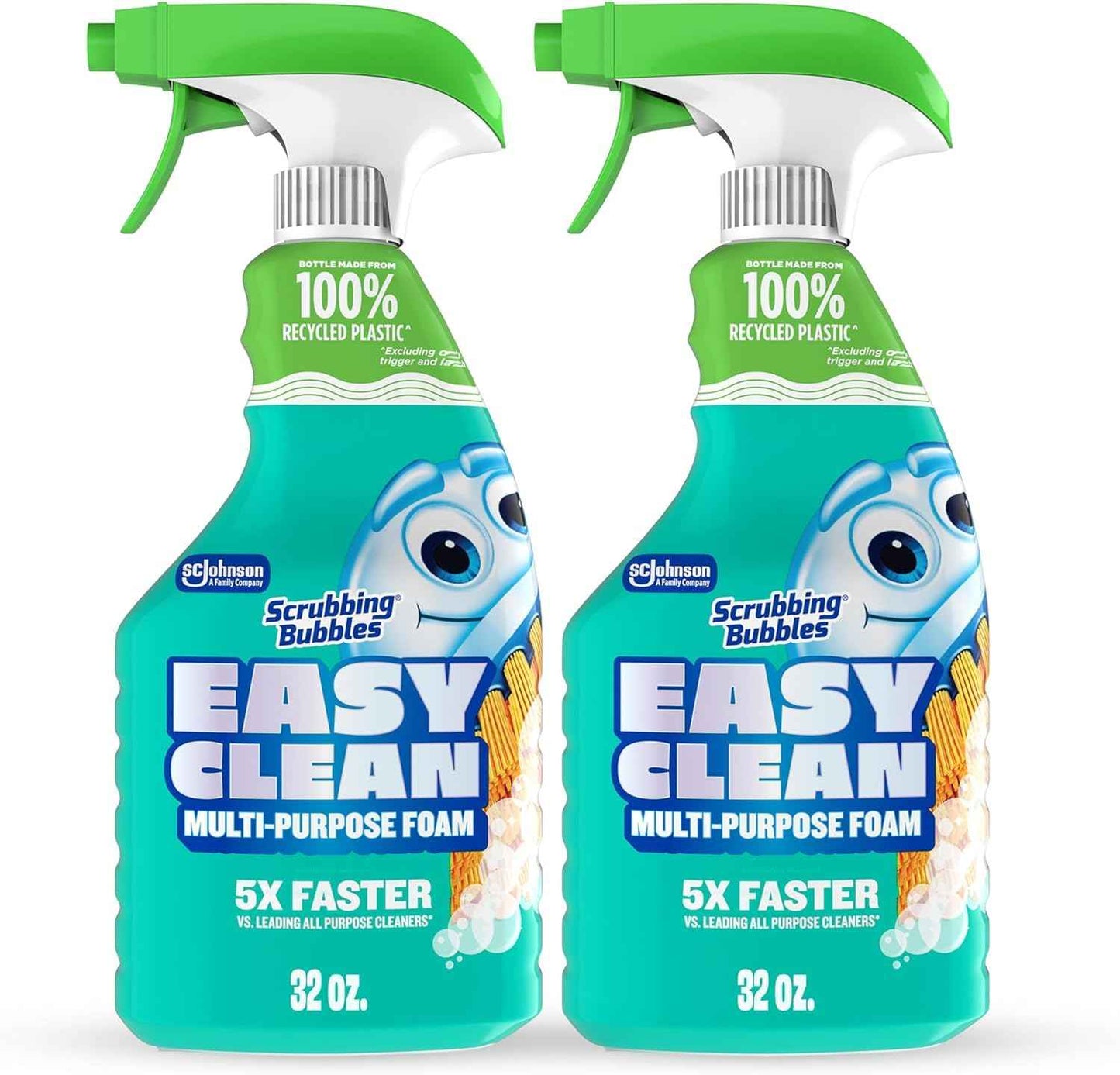 Scrubbing Bubbles Easy Clean Foaming Bleach-Free Bathroom All Purpose Cleaner, Fast-Acting Foam Cleans Limescale, Dirt and Grime on Showers, Sinks, Toilets, Tiles, Counters, & More, 32oz Spray
