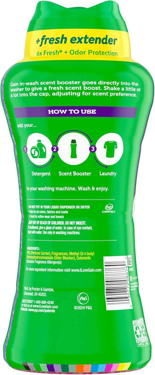 Gain In-Wash Laundry Scent Booster Beads, Moonlight Breeze Scent, Fresh Extender + Odor Protection