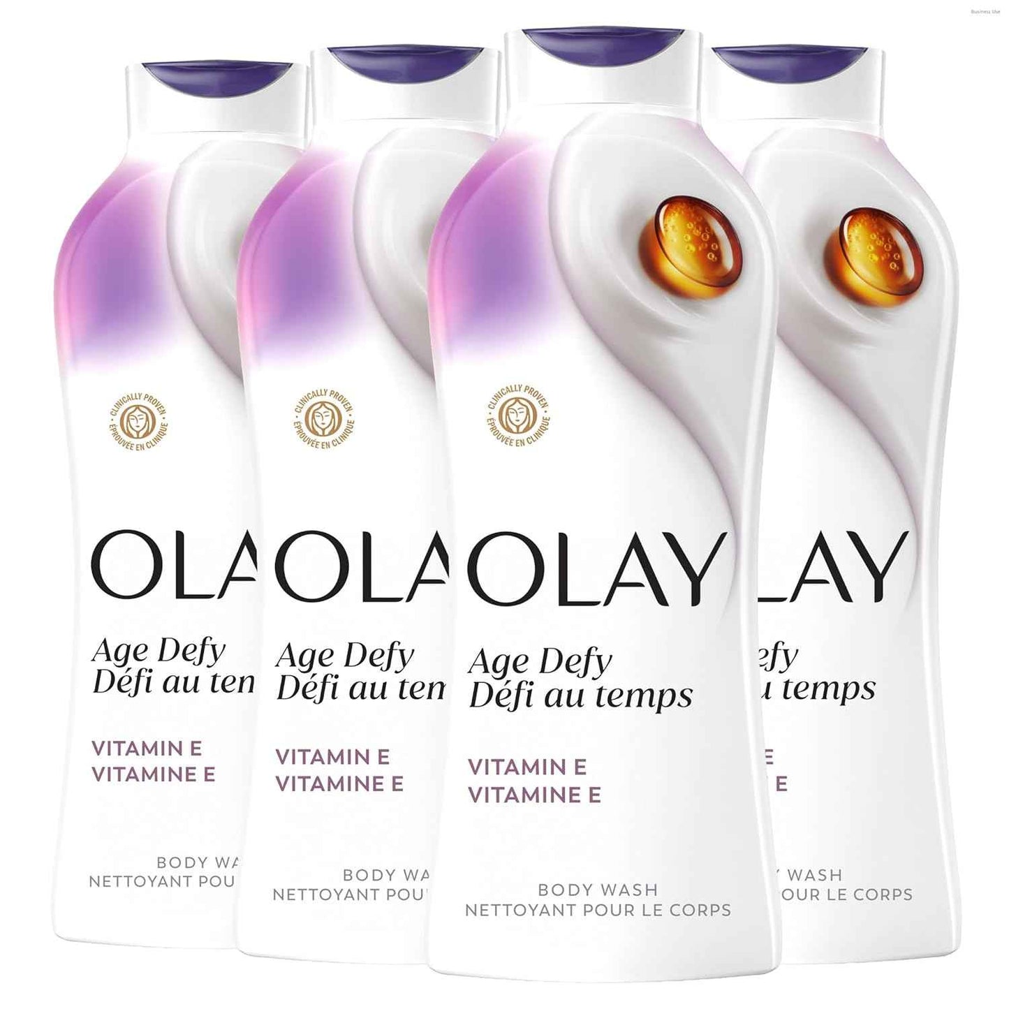 Olay Body Wash for Women, Age Defying with Vitamin E, 24hr Moisturizing, Hydrating & Refreshing, B3 Vitamin Complex, Free of Parabens & Phthalates, for All Skin Types