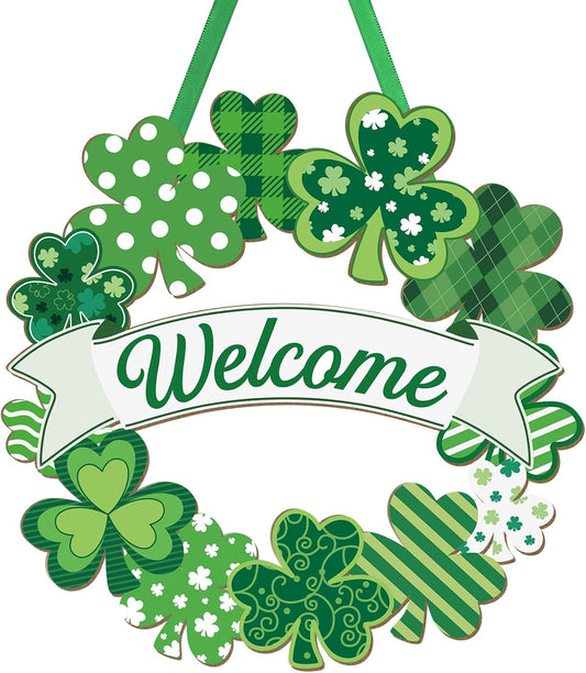 Wooden_St._Patrick's_Day_Decoration_Shamrock_Door_Wreath_for_Front_Door_Sign_Wall_Signs_Shamrock_Clover_Spring_Decoration,_Irish_Sign_Welcome_Hanging_for_Home_Decor_Party_Outdoor_indoor_Supply